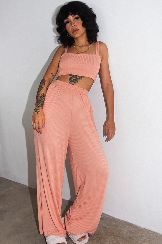 Calça Wide Fluidez Coral
